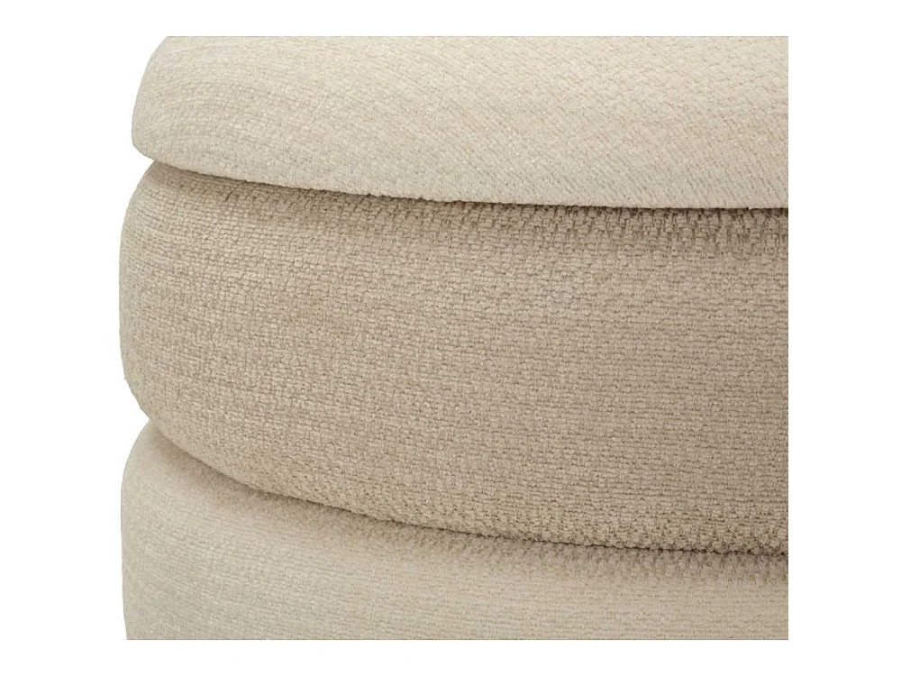 Set de 2 pufs redondos con almacenaje tapizados Warsaw Duo - Beige