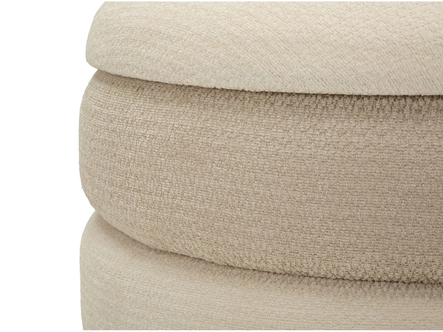 Set de 2 pufs redondos con almacenaje tapizados Warsaw Duo - Beige