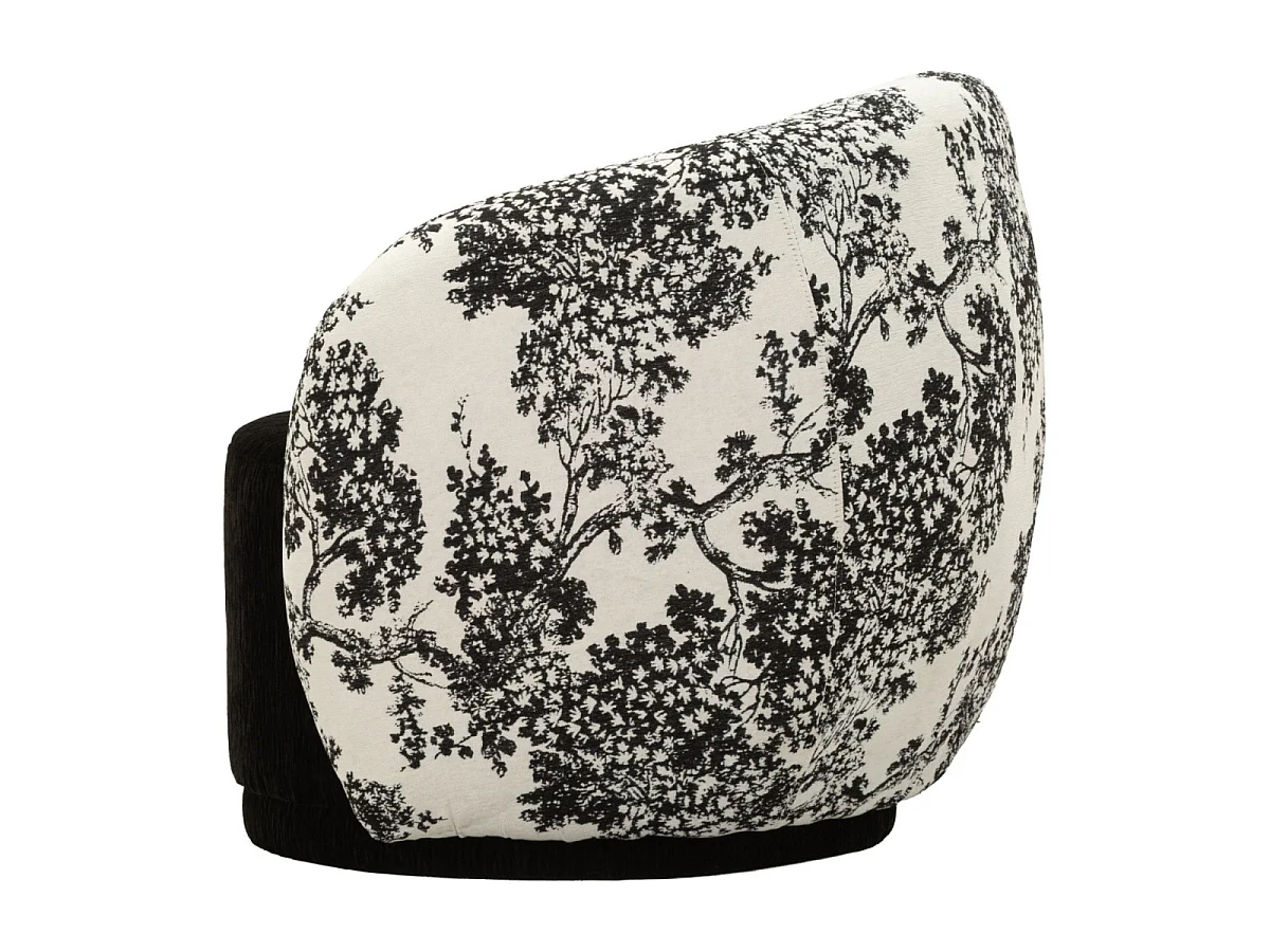 Fauteuil Design à Motifs "Mei" 90cm Blanc & Noir
