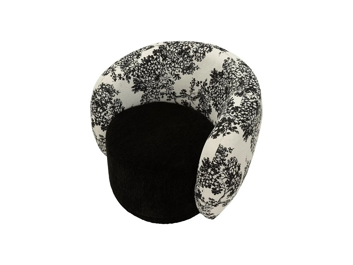 Fauteuil Design à Motifs "Mei" 90cm Blanc & Noir