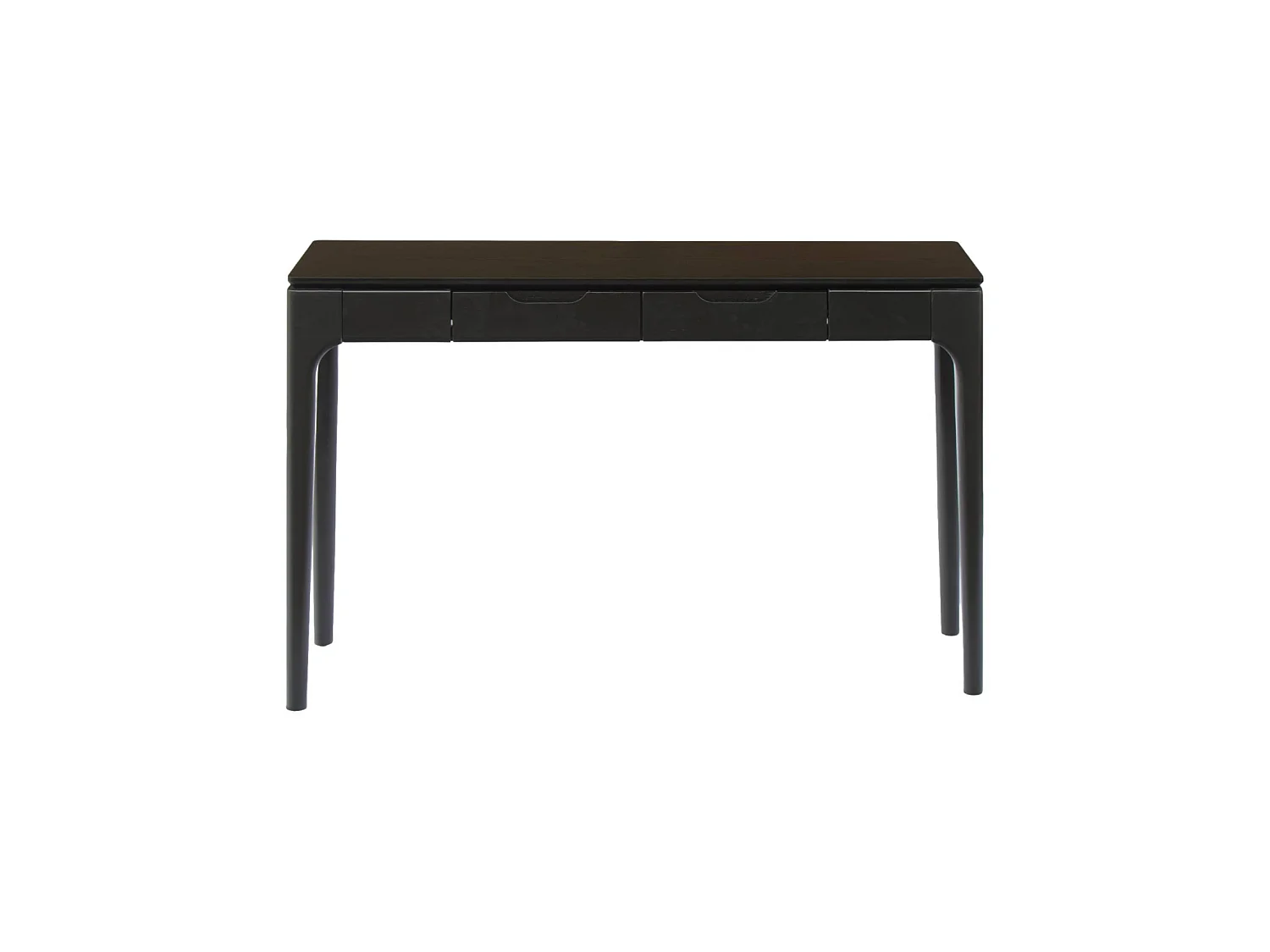 Consolle in legno di hevea impiallacciato frassino 2 cassetti, nero