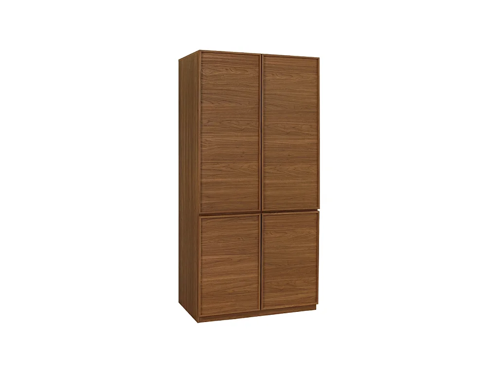 Module dressing décor bois 4 portes 1 penderie noyer - Kuba