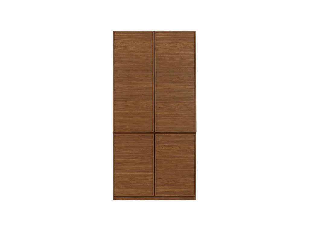Module dressing décor bois 4 portes 1 penderie noyer - Kuba