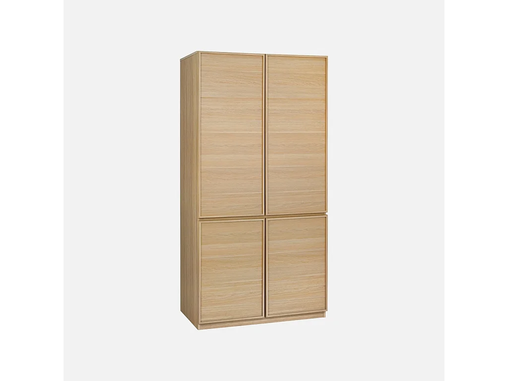 Module dressing décor bois 4 portes 1 penderie naturel - Kuba