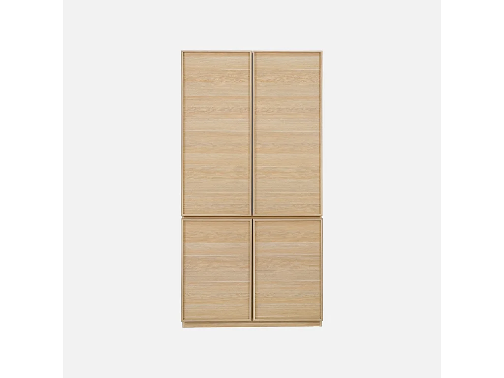 Module dressing décor bois 4 portes 1 penderie naturel - Kuba