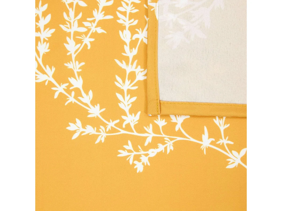 Nappe Antitache Imprimée "Garrigue" 150x300cm Moutarde