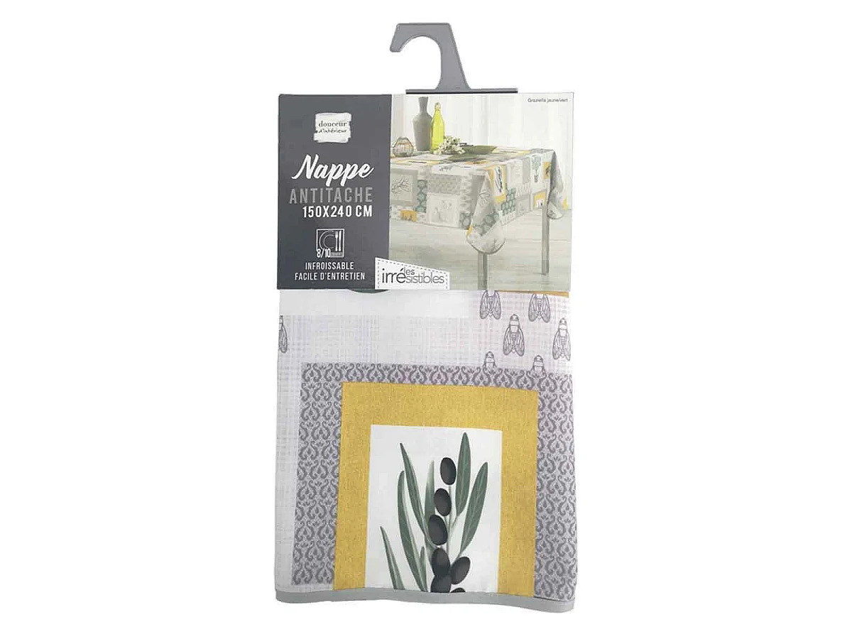 Nappe Antitache "Graziella" 150x240cm Jaune & Vert
