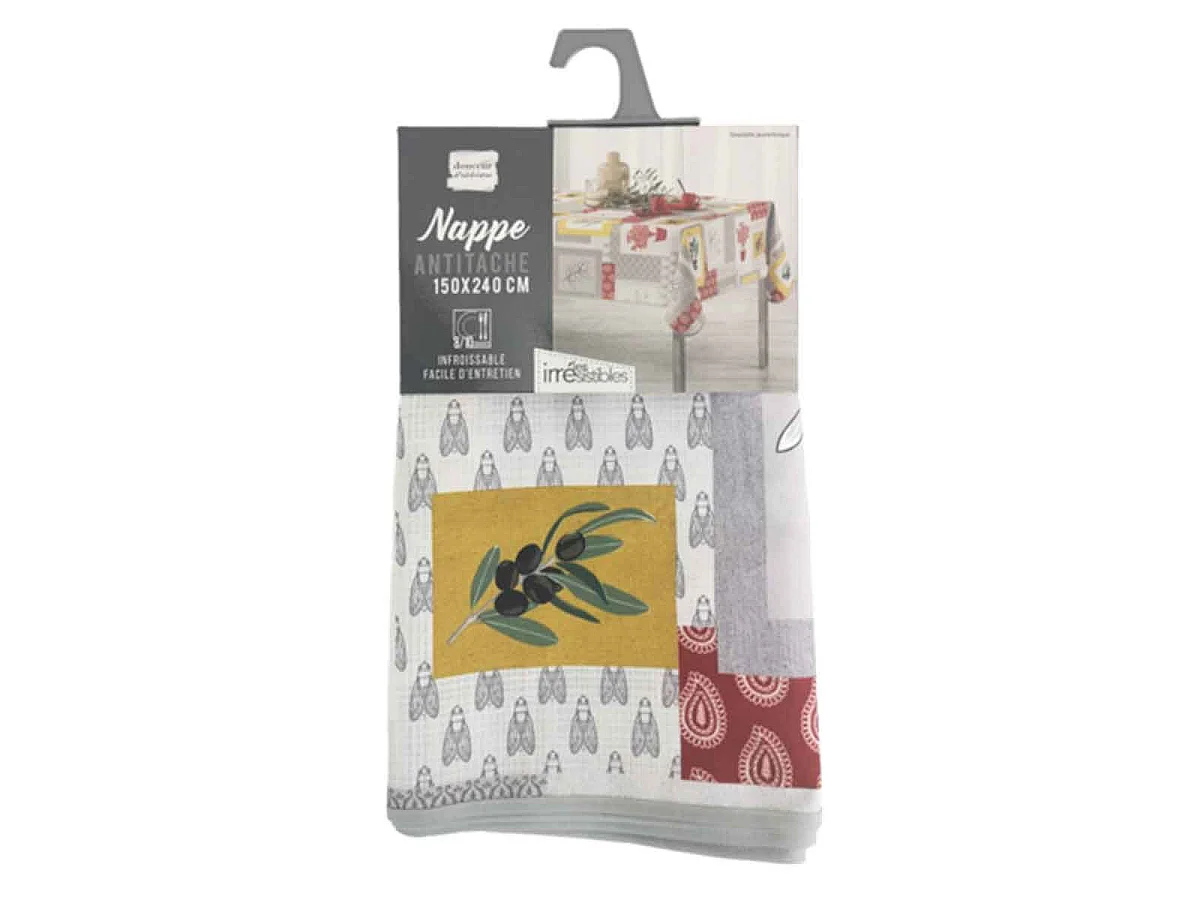 Nappe Antitache "Graziella" 150x240cm Jaune & Brique