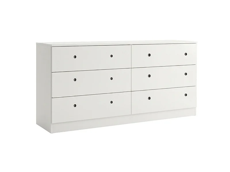 Commode double 6 Tiroirs Blanche L 150.2 H 75.5 P 38.5 cm