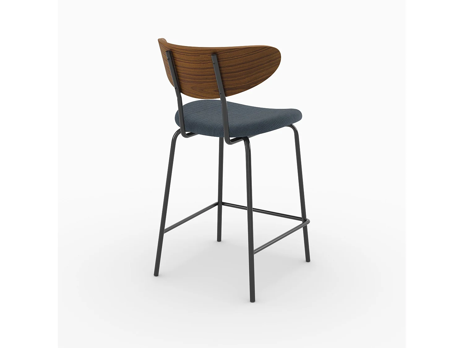 Lot de 2 chaises pour îlot central, velours côtelé bleu marine 64.5 cm - Jade