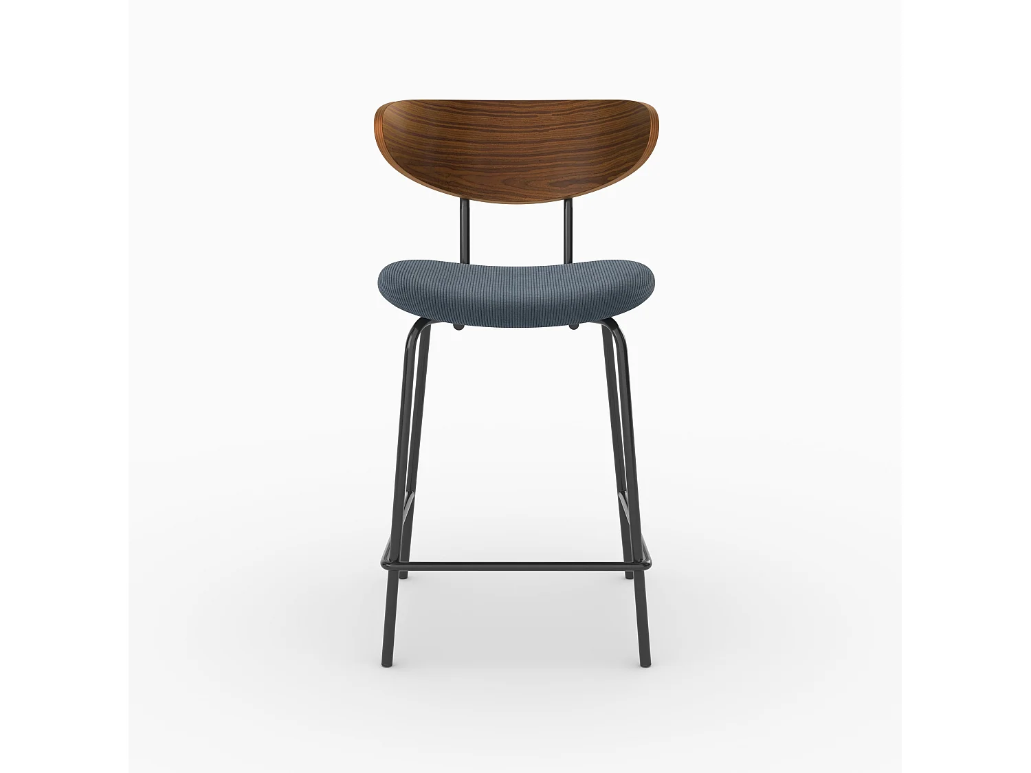 Lot de 2 chaises pour îlot central, velours côtelé bleu marine 64.5 cm - Jade