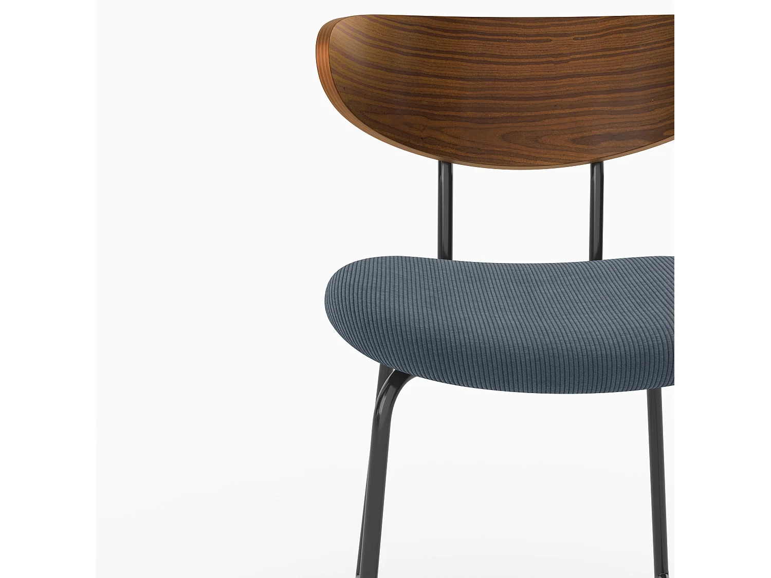 Lot de 2 chaises pour îlot central, velours côtelé bleu marine 64.5 cm - Jade