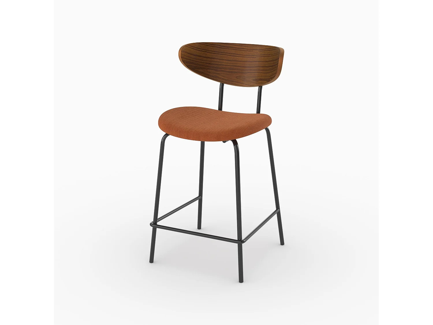 Lot de 2 chaises pour îlot central, velours côtelé terracotta 64.5 cm - Jade