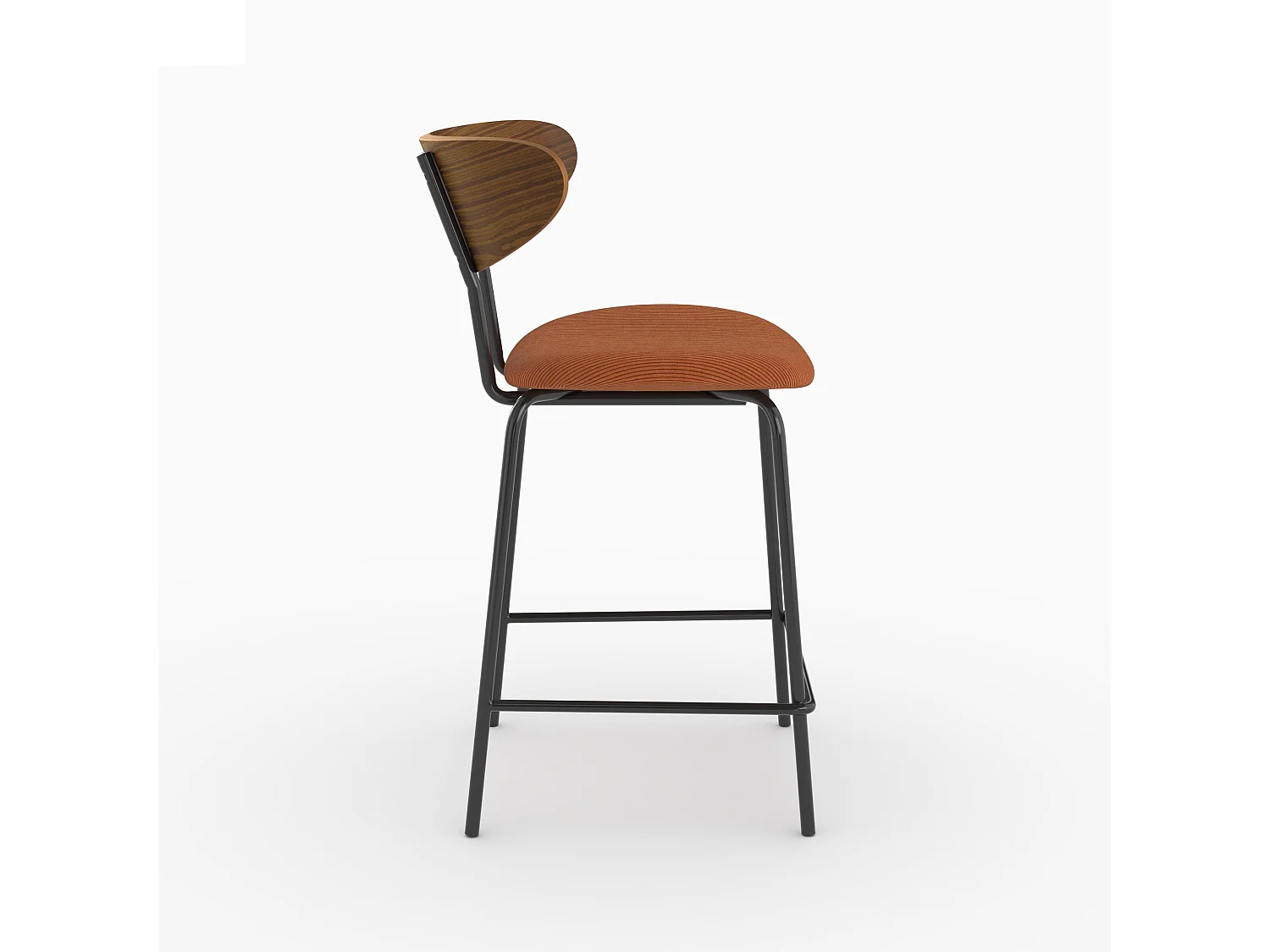 Lot de 2 chaises pour îlot central, velours côtelé terracotta 64.5 cm - Jade