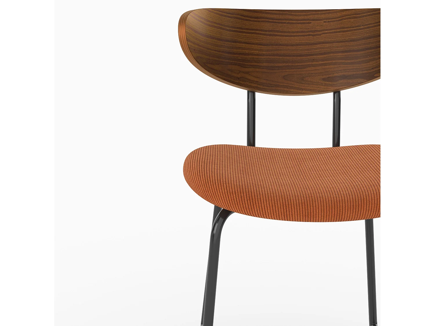 Lot de 2 chaises pour îlot central, velours côtelé terracotta 64.5 cm - Jade