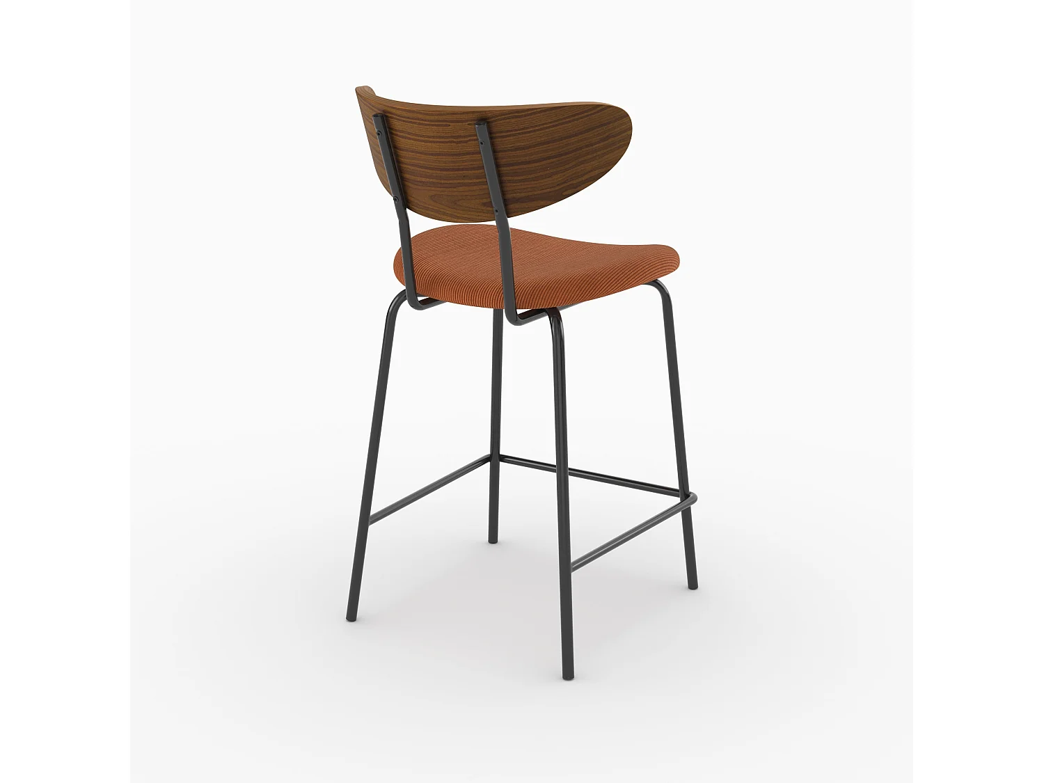 Lot de 2 chaises pour îlot central, velours côtelé terracotta 64.5 cm - Jade