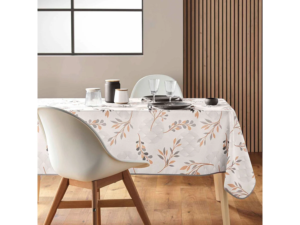 Nappe Antitache Imprimé "Manola" 150x240cm Naturel