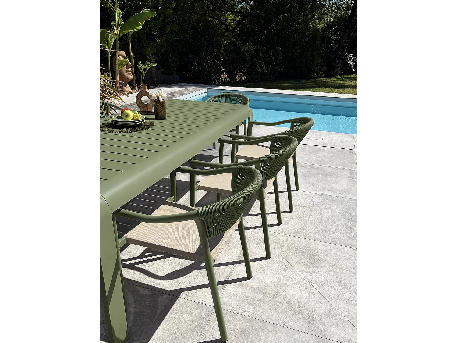 Ensemble repas de jardin en aluminium 8 places  - HANOI