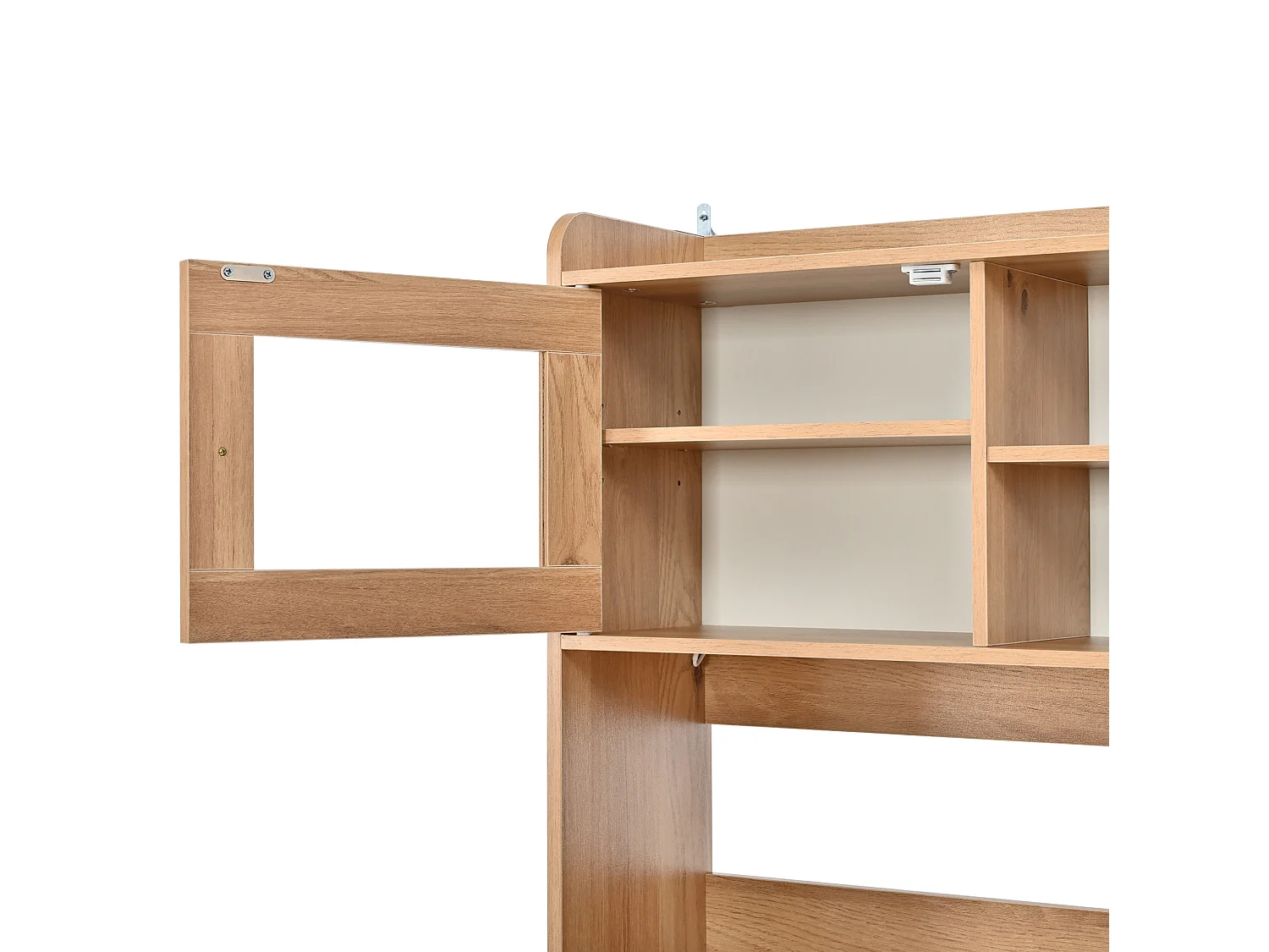 Meuble à chaussures avec LED et 6 portes abattantes - Naturel clair 130 x 25 x 180 cm