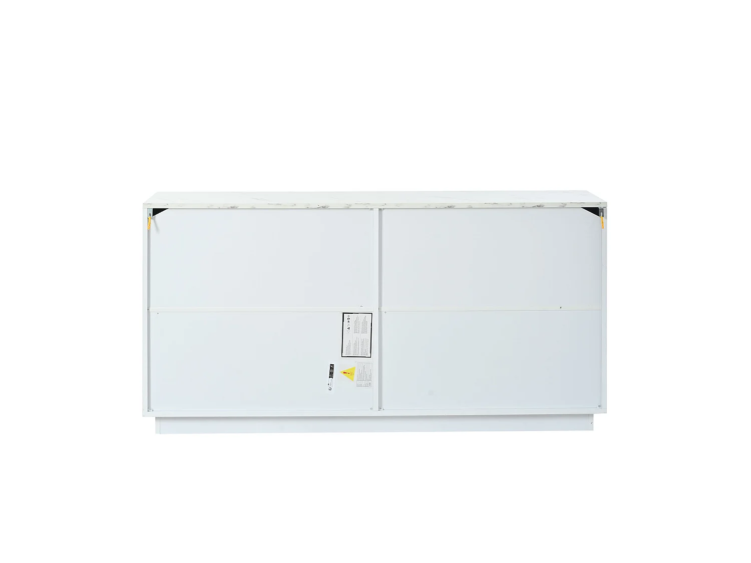 Sideboard 140x35x70 cm - 4 doors - Gold finishes - Adjustable shelves - Particle board - White and gold