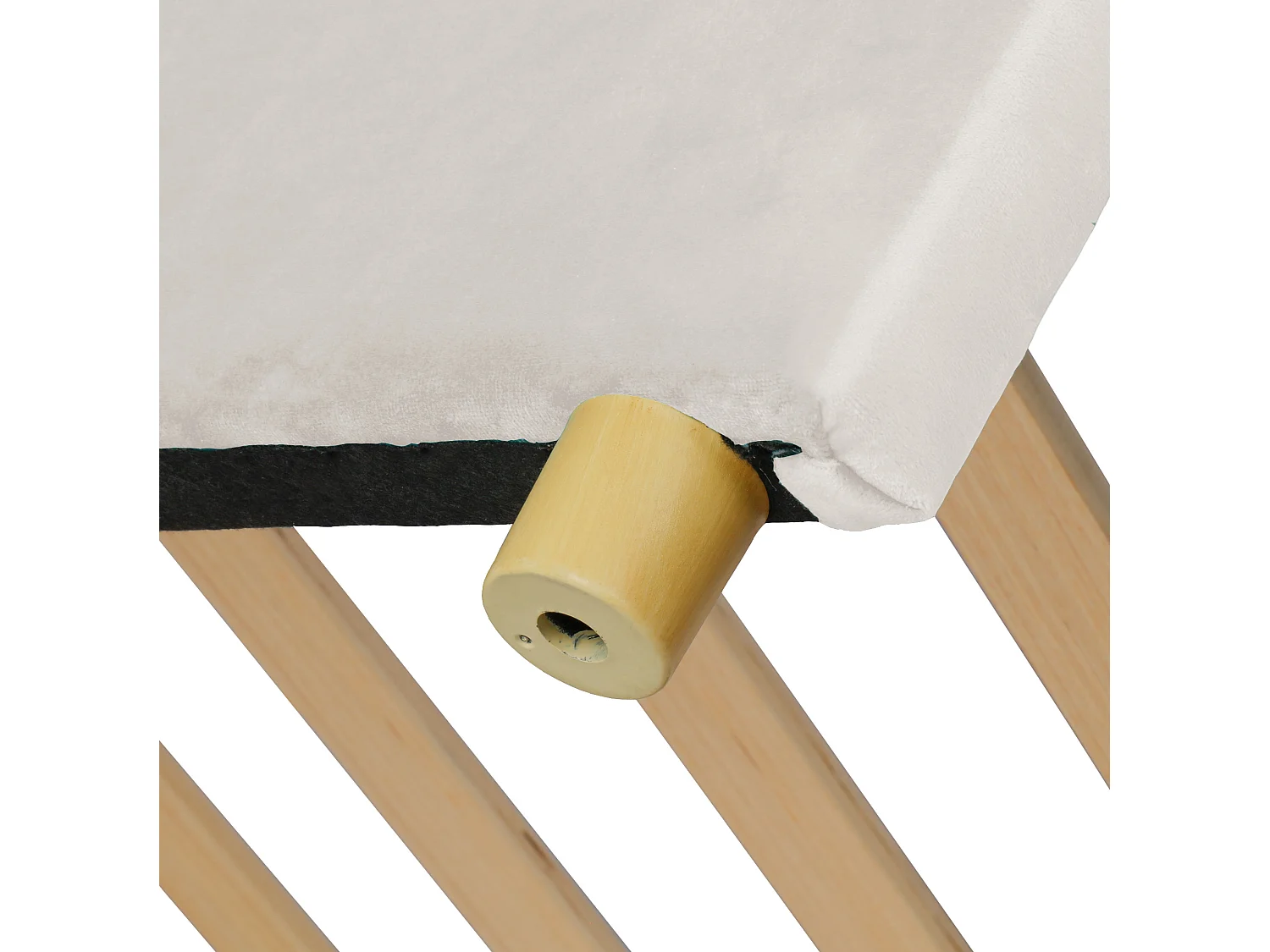 Lit enfant 140x200 cm en velours avec toboggan et port de chargement - Beige