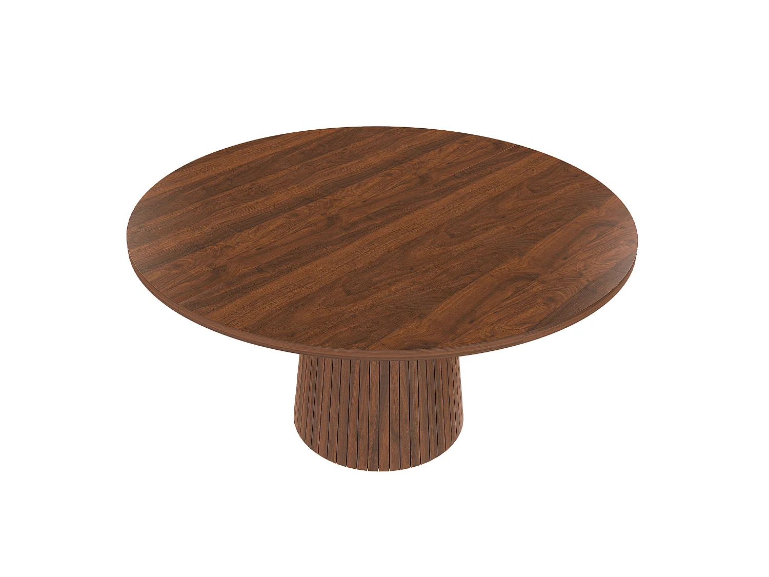 Table à manger ronde 110 cm composé de 2 demi-cercles - Marron