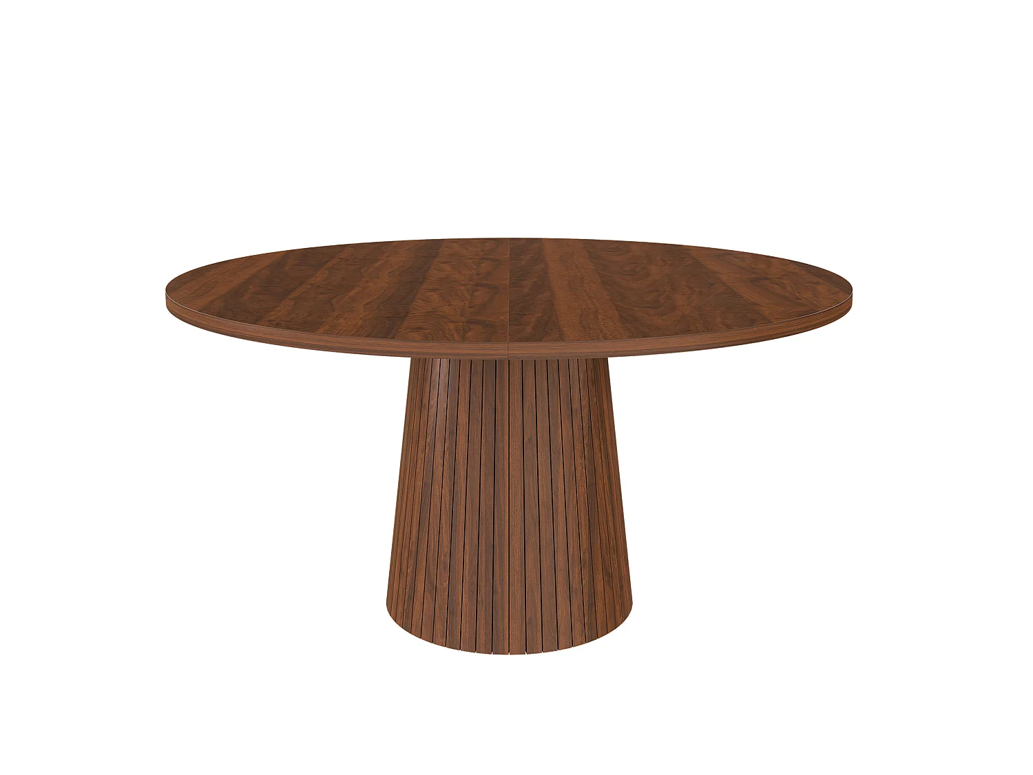 Table à manger ronde 110 cm composé de 2 demi-cercles - Marron
