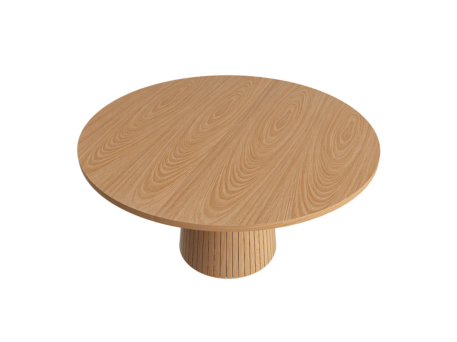 Table à manger ronde 110 cm composé de 2 demi-cercles - Naturel clair