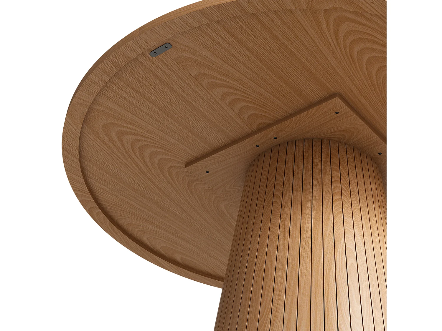 Table à manger ronde 110 cm composé de 2 demi-cercles - Naturel clair