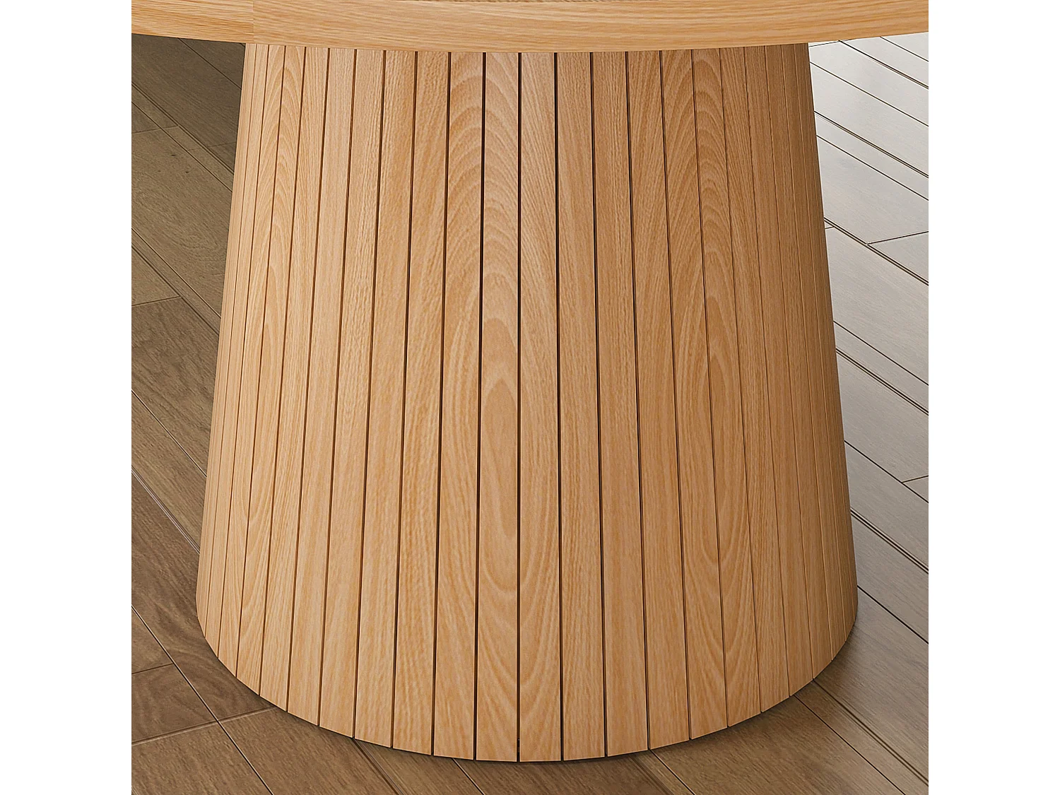 Table à manger ronde 110 cm composé de 2 demi-cercles - Naturel clair