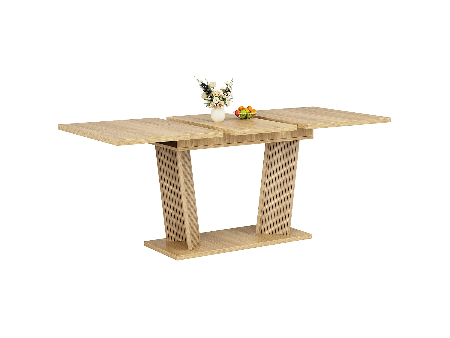 Table à manger extensible 120/160 x 80 cm - Table flexible - Naturel clair