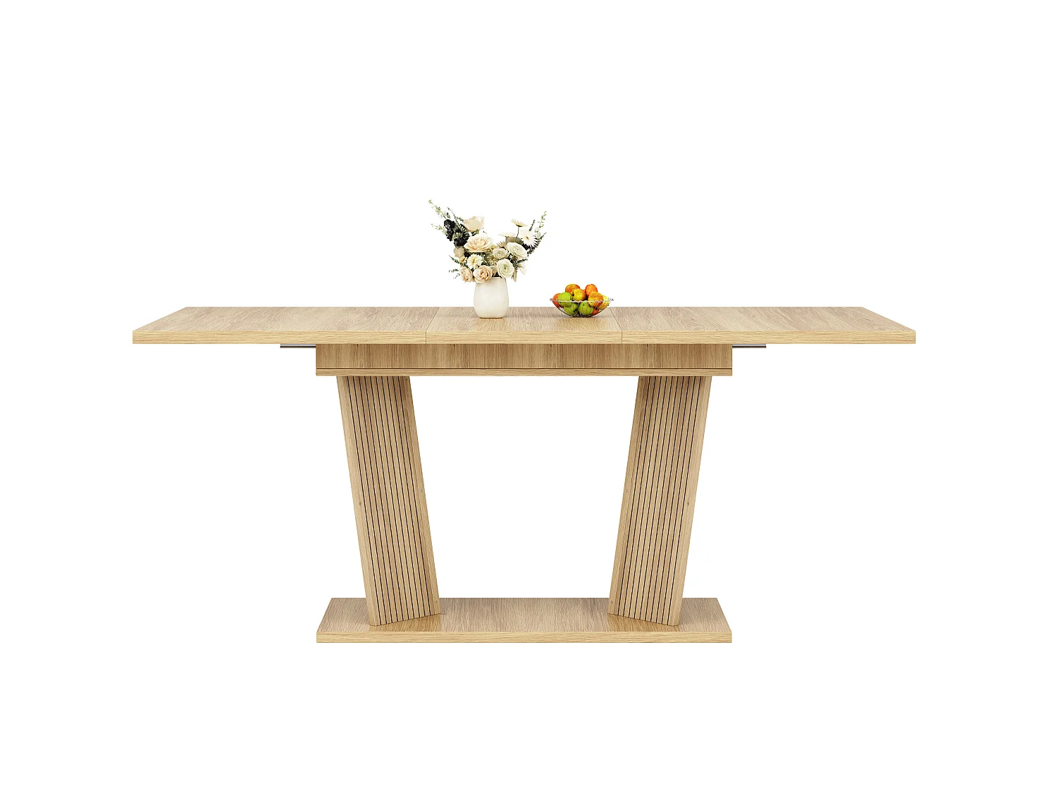 Table à manger extensible 120/160 x 80 cm - Table flexible - Naturel clair