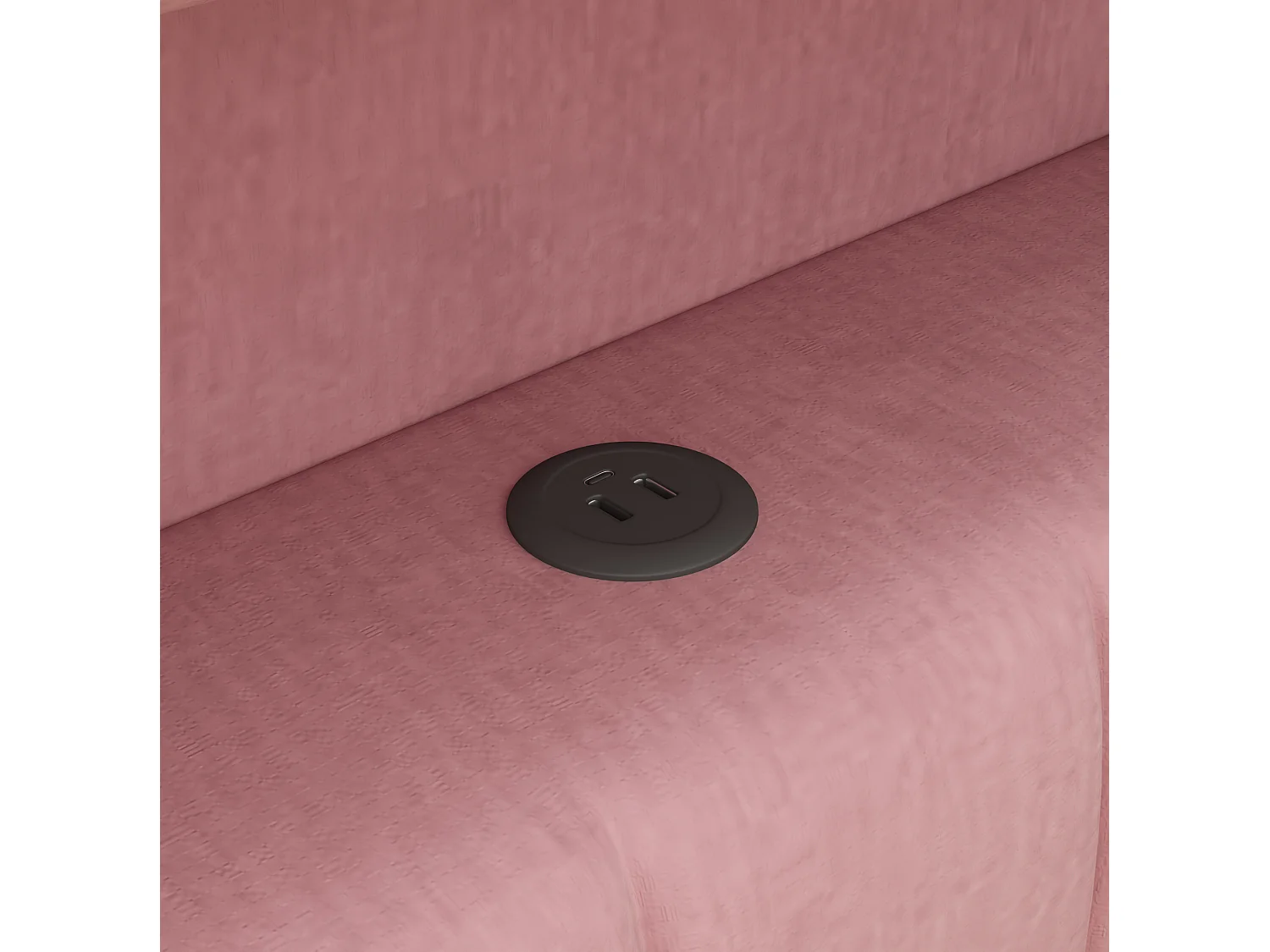 Lit enfant 90x200 cm avec lit gigogne 90 x 190 cm et ports USB, 3 tiroirs - Rose