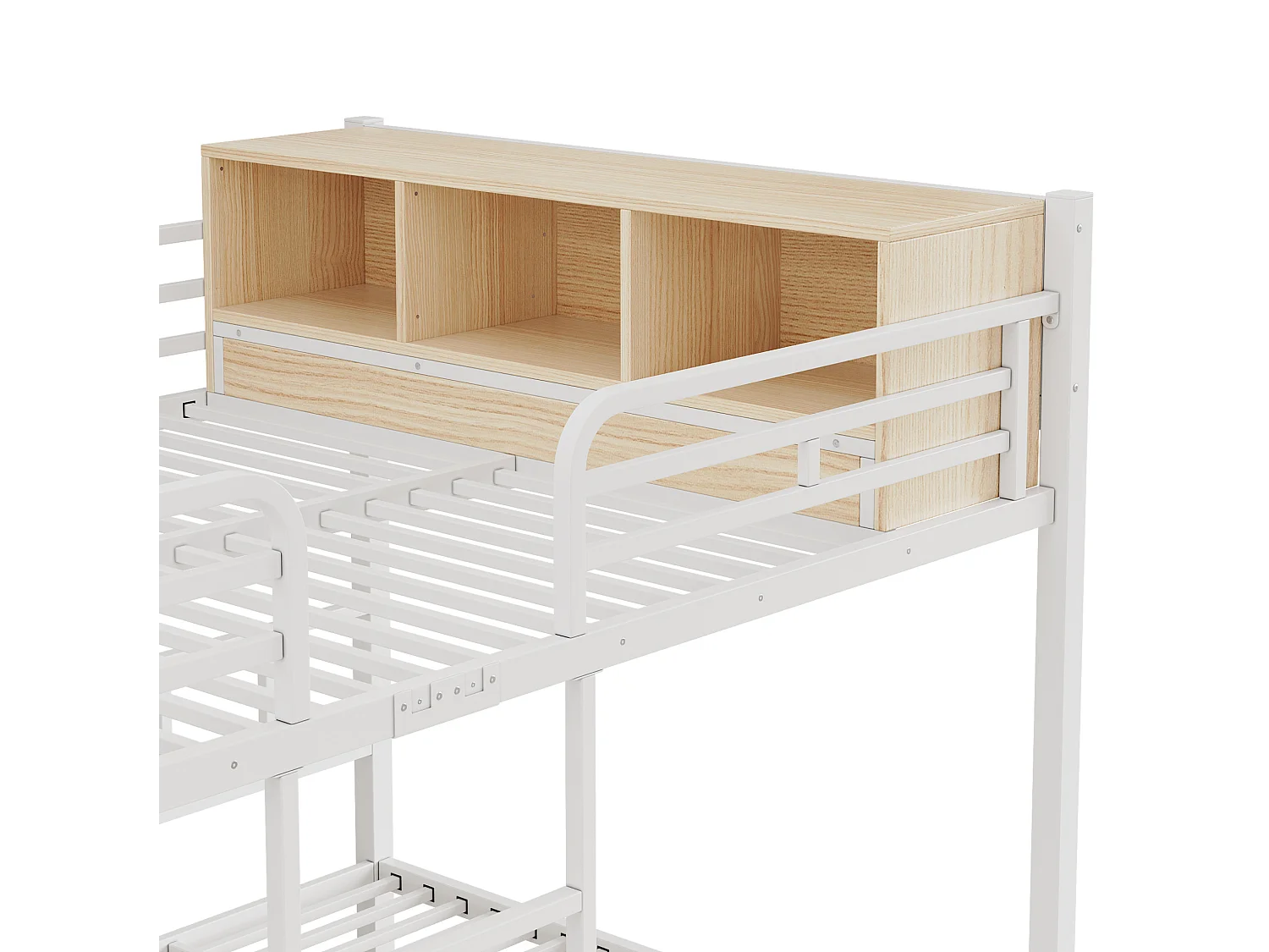 Lit superposé 140x200 et 90x200 cm avec 3 couchages - Blanc
