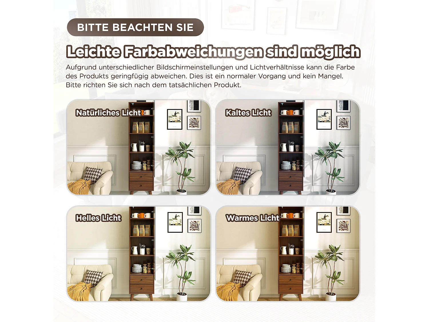 Hohe Vitrine mit einer Glastür und zwei Schubladen, verstellbare Einlegeböden – MDF – 39,8 × 35 × 160 cm – Walnuss