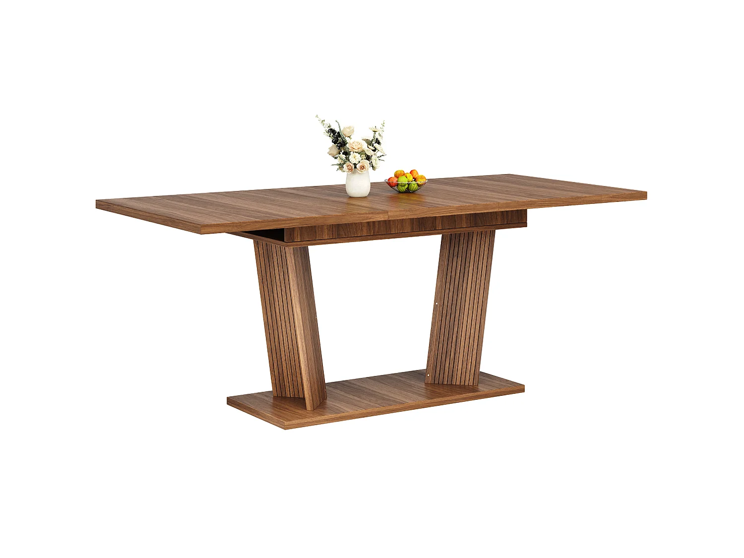 Table à manger extensible 120/160 x 80 cm - Table flexible - Marron foncé