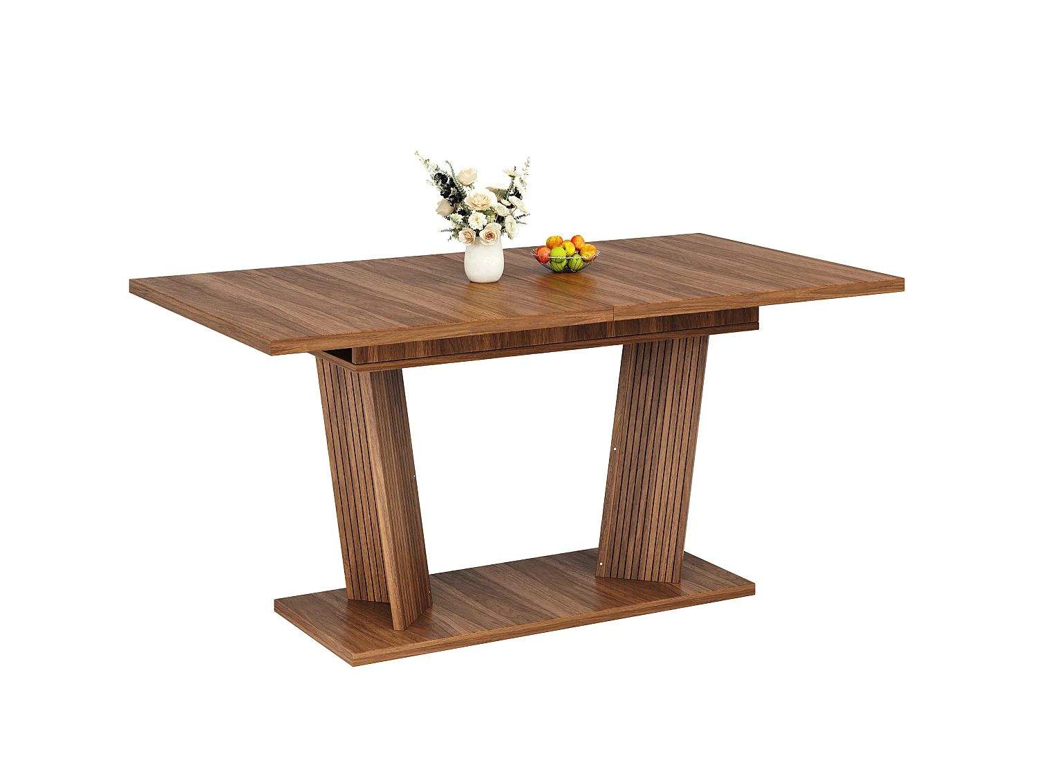 Table à manger extensible 120/160 x 80 cm - Table flexible - Marron foncé