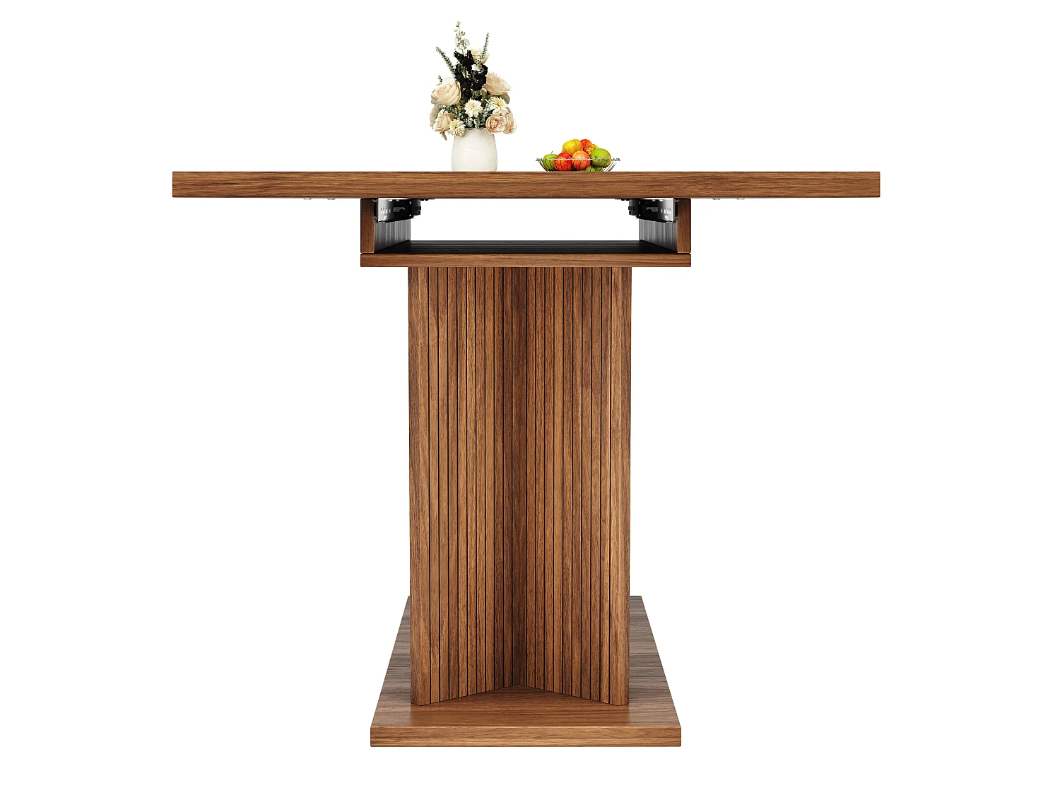 Table à manger extensible 120/160 x 80 cm - Table flexible - Marron foncé
