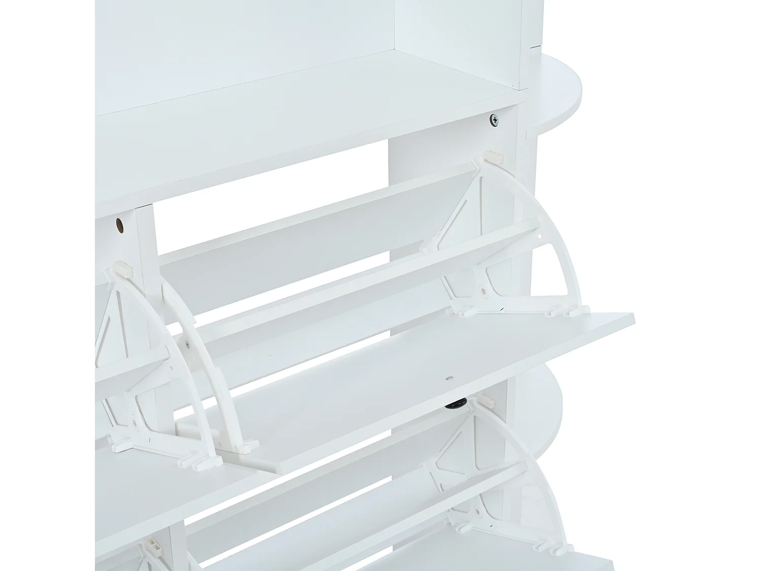 Entryway cloakroom set 120x24x200 cm - with shoe cabinet - 8 hooks - White