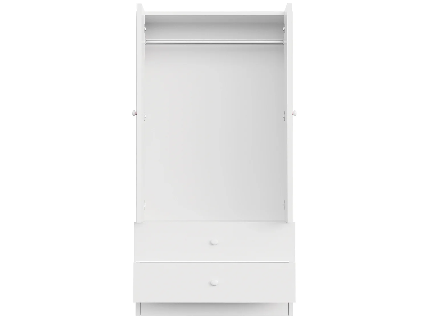 Armoire simple 70 × 40 × 170 cm avec 2 tiroirs - Blanc