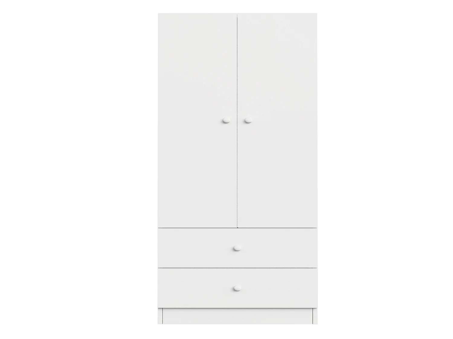 Armoire simple 70 × 40 × 170 cm avec 2 tiroirs - Blanc