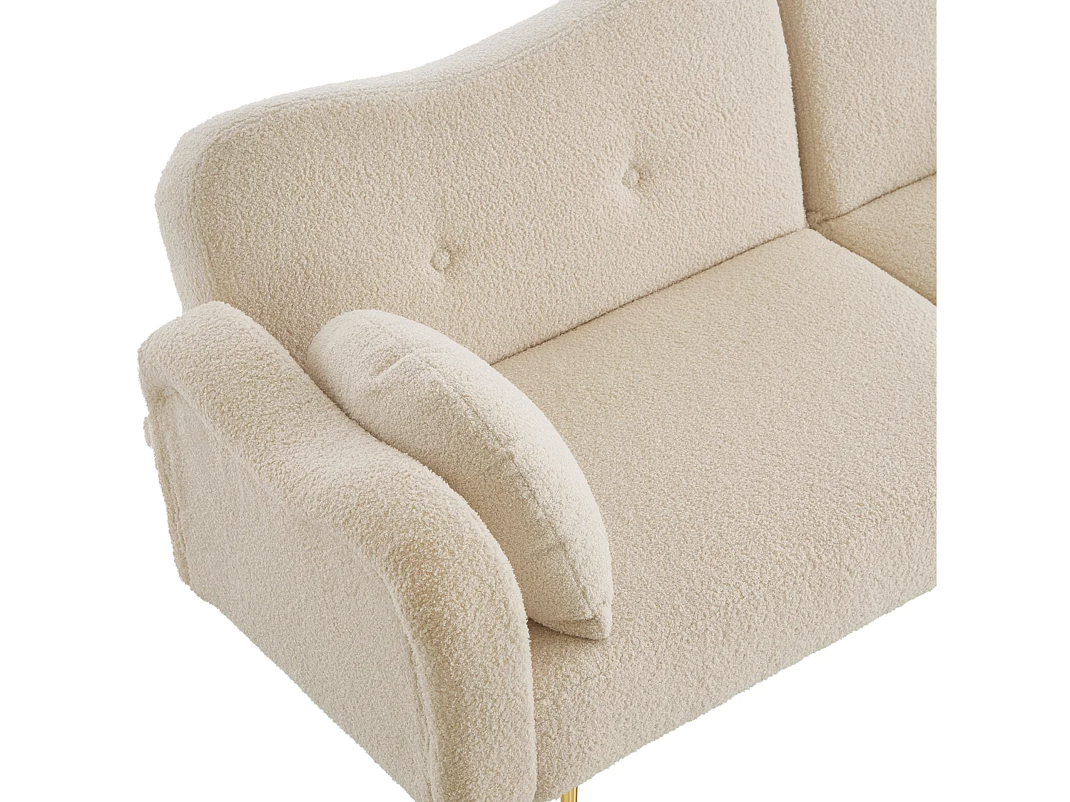 Canapé 2 places avec dossier réglable - Tissu et métal - Beige