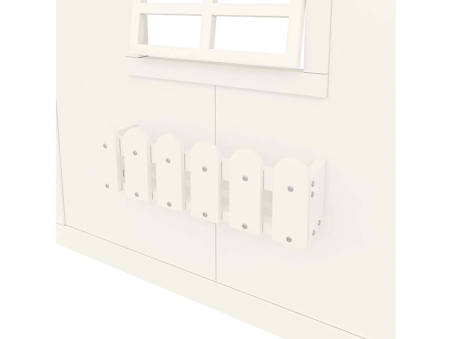 Lit mi-hauteur 90 x 200 cm avec fenêtre et éclairage LED - Blanc