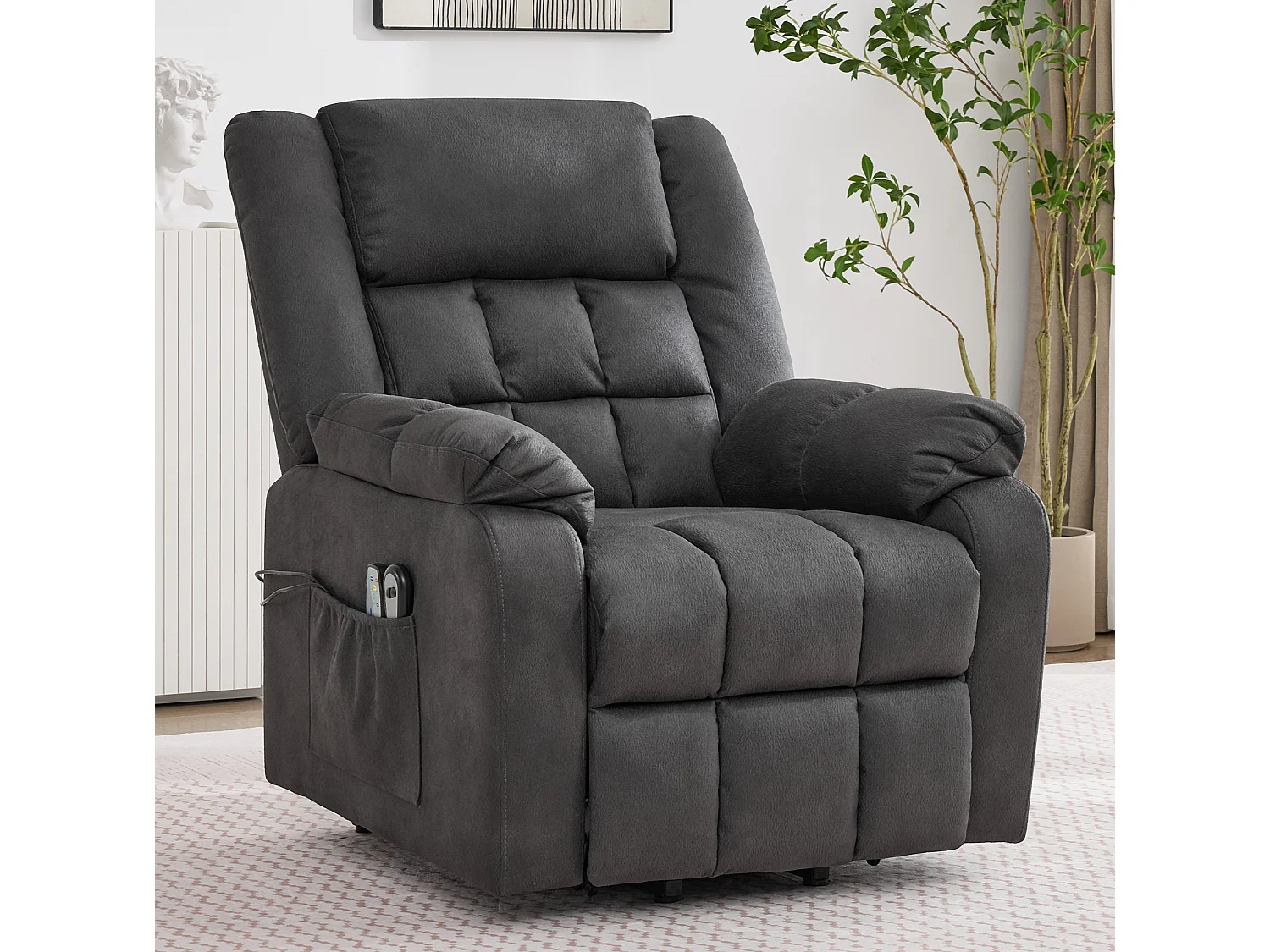 Elektrische relaxfauteuil met massage- en verwarmingsfunctie - Grijs