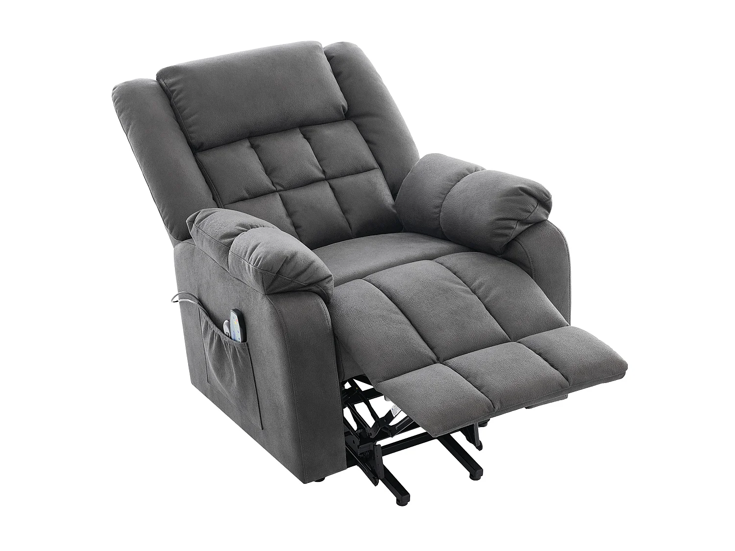 Elektrische relaxfauteuil met massage- en verwarmingsfunctie - Grijs