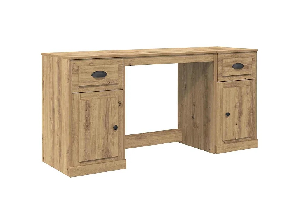 Bureau avec armoire Chêne artisanal 154,5 x 50 x 75 cm