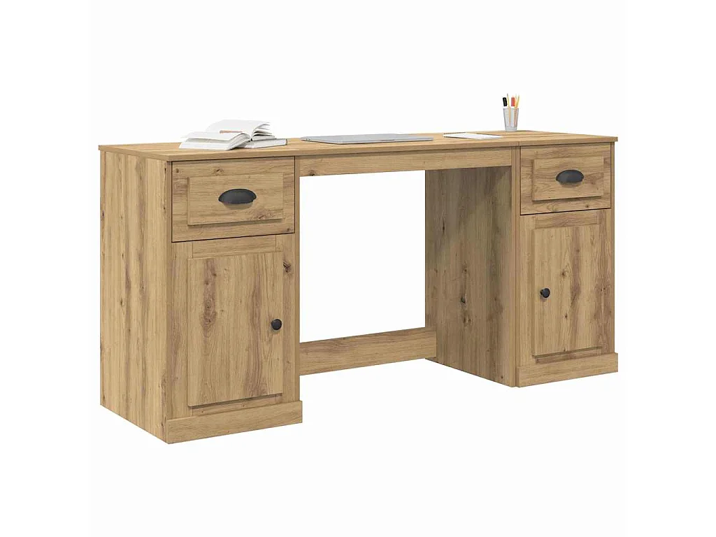Bureau avec armoire Chêne artisanal 154,5 x 50 x 75 cm