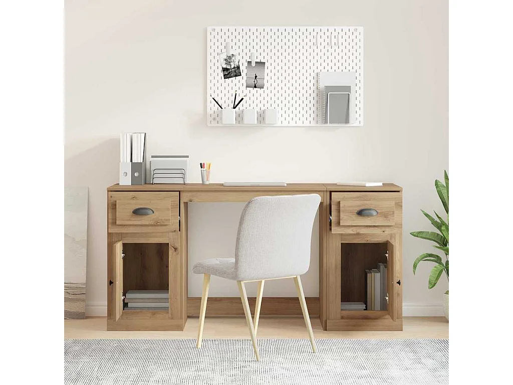 Bureau avec armoire Chêne artisanal 154,5 x 50 x 75 cm