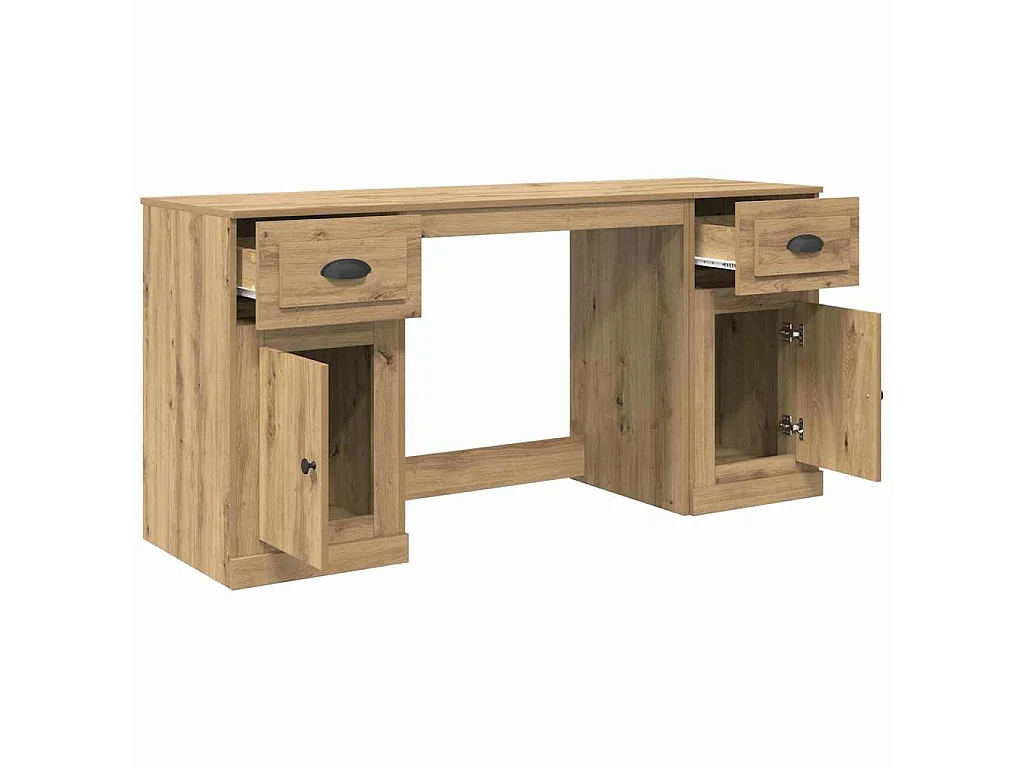 Bureau avec armoire Chêne artisanal 154,5 x 50 x 75 cm