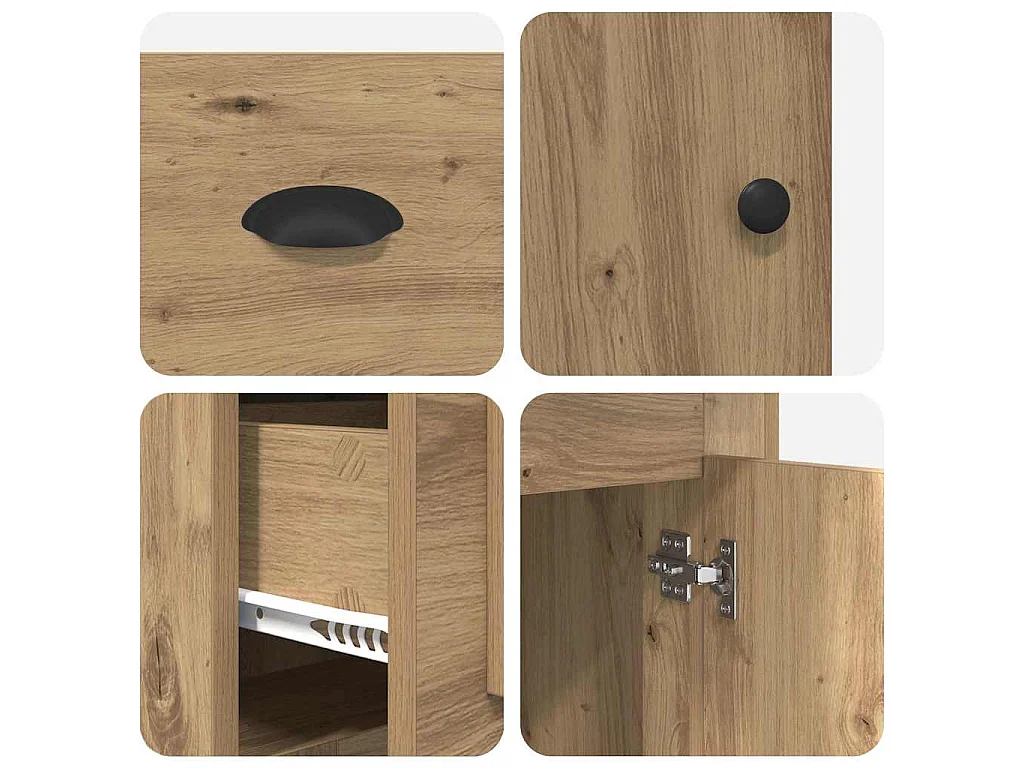 Bureau avec armoire Chêne artisanal 154,5 x 50 x 75 cm